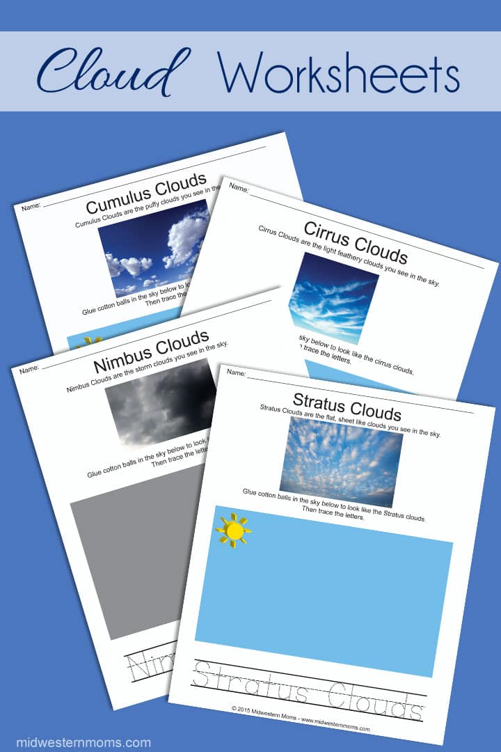 Types Of Clouds Worksheets Types Of Clouds Worksheets
