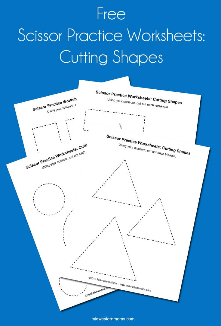 Scissor Practice Worksheets: Cutting Shapes - Midwestern Moms