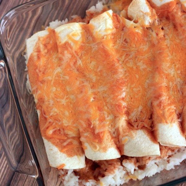 This easy cheese enchiladas recipe with rice will be a big hit with your family!