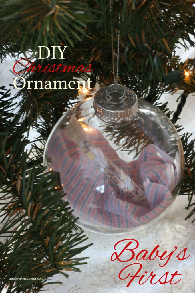 Easy to make baby hospital bracelet ornament which makes for a perfect DIY Baby's First Christmas Ornament!