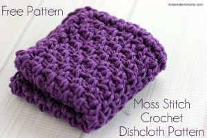 Moss Stitch Crochet Dishcloth Pattern - Midwestern Moms