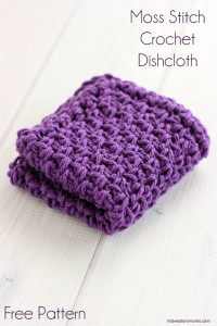 Moss Stitch Crochet Dishcloth Pattern - Midwestern Moms