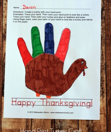 Hand Print Turkey Craft for Preschoolers
