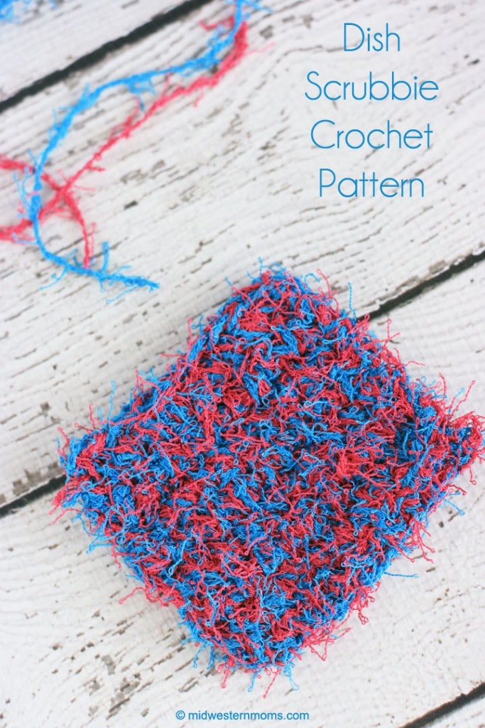 Easy dish scrubbie crochet pattern! No toole or netting needed with this pattern!