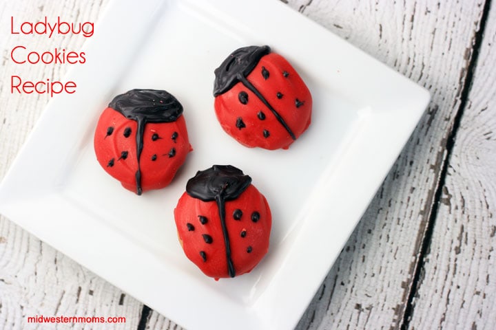 Easy Ladybug Cookies Recipe. So easy you don't even have to turn on the oven!!