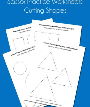 Free Scissor Practice Worksheets - Cutting shapes. Help your child learn how to use scissors before going to school!