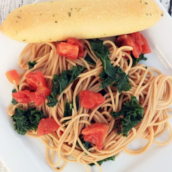 Simple Pasta with Kale to change things up on spaghetti night! Only 3 ingredients need!!