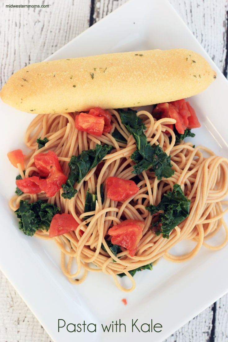 Simple Pasta with Kale to change things up on spaghetti night! Only 3 ingredients need!!