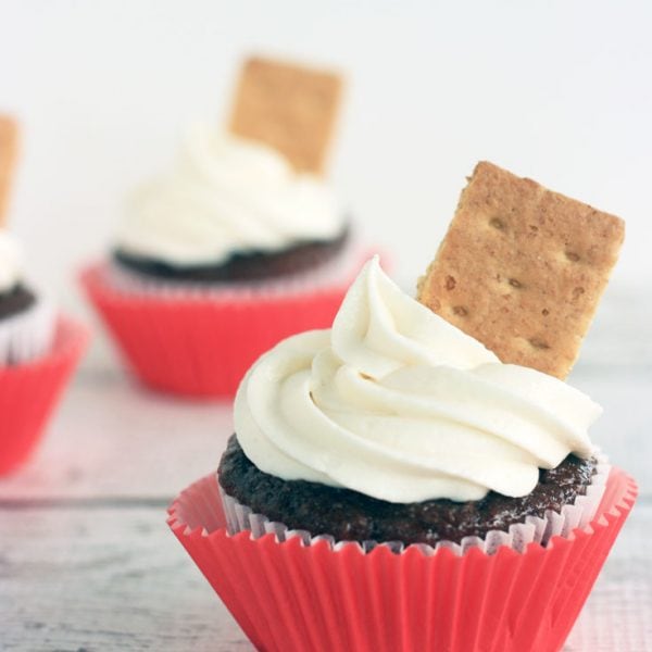 Delicious S'Mores Cupcake Recipe. Has everything that a S'more should have, but in cupcake form!