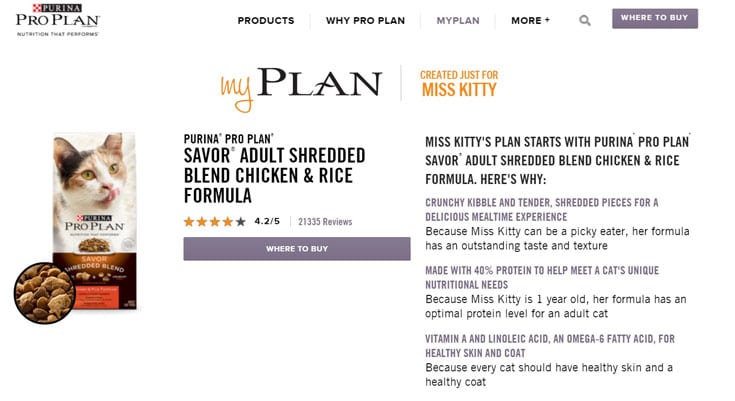 Purina myPlan Results