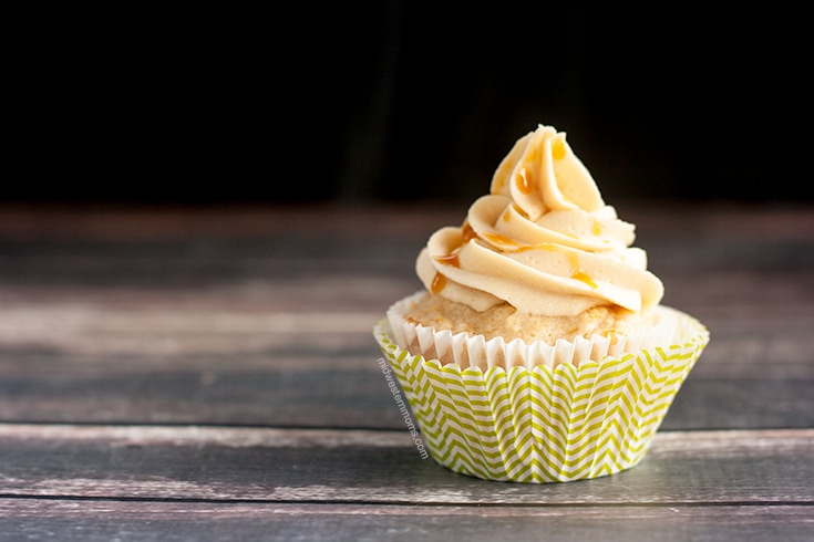 Delicious Caramel Apple Cupcakes. These apple cupcakes are topped with Caramel Frosting and drizzled with caramel. YUM!