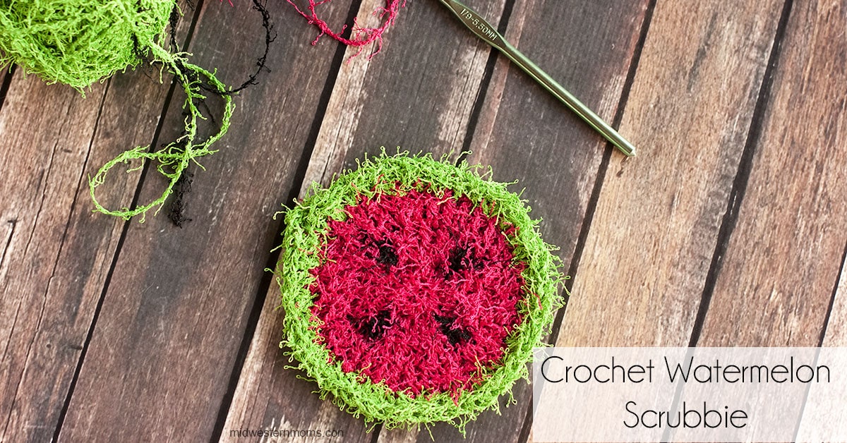 Free Crochet Watermelon Scrubbie Pattern