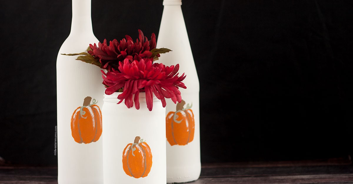 How To Painted Pumpkin On Old Bottles For Beautiful Decor