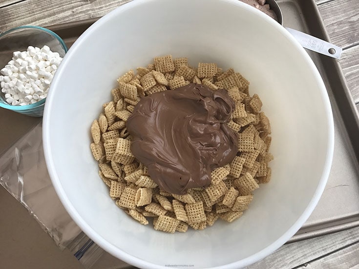 Pour Chocolate over Cereal