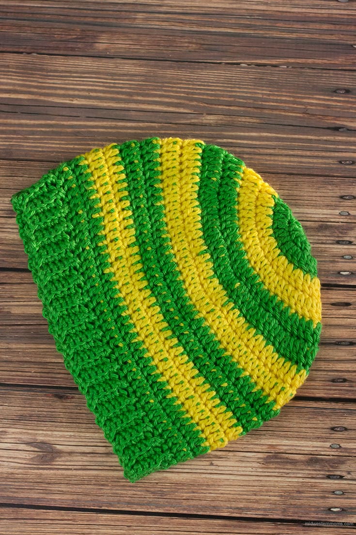 Simple Stripe Crochet Beanie Hat Pattern