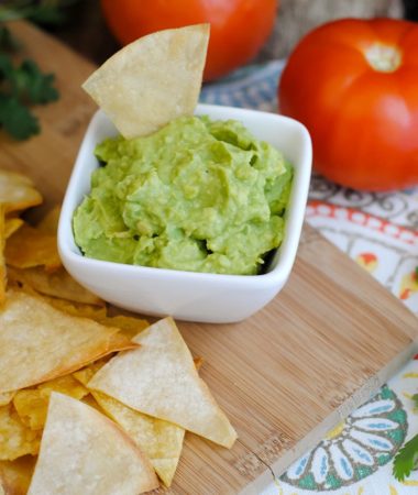Homemade Chips and Guacamole Dip