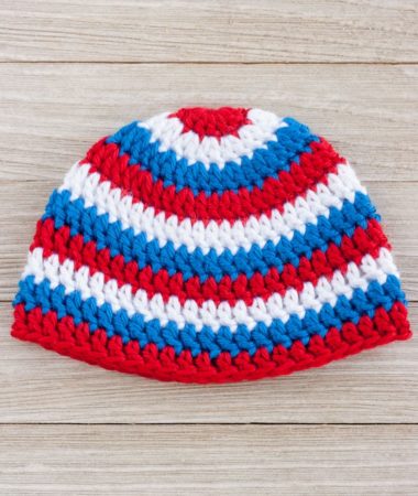 Patriotic Crochet baby hat pattern for a boy