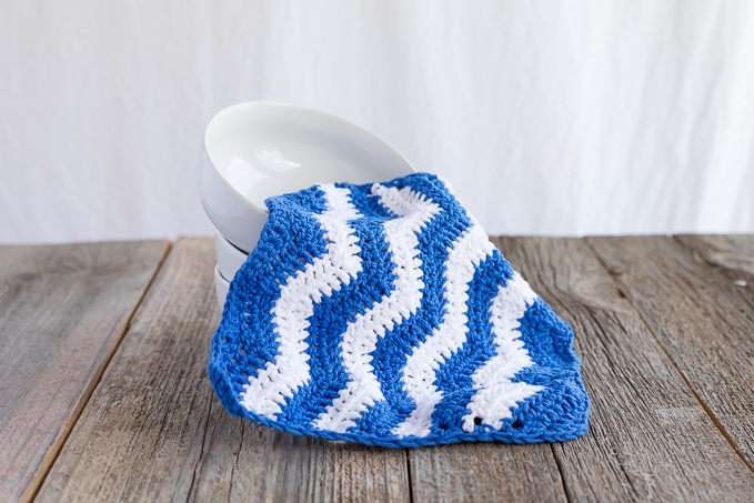 Chevron crochet dishcloth pattern
