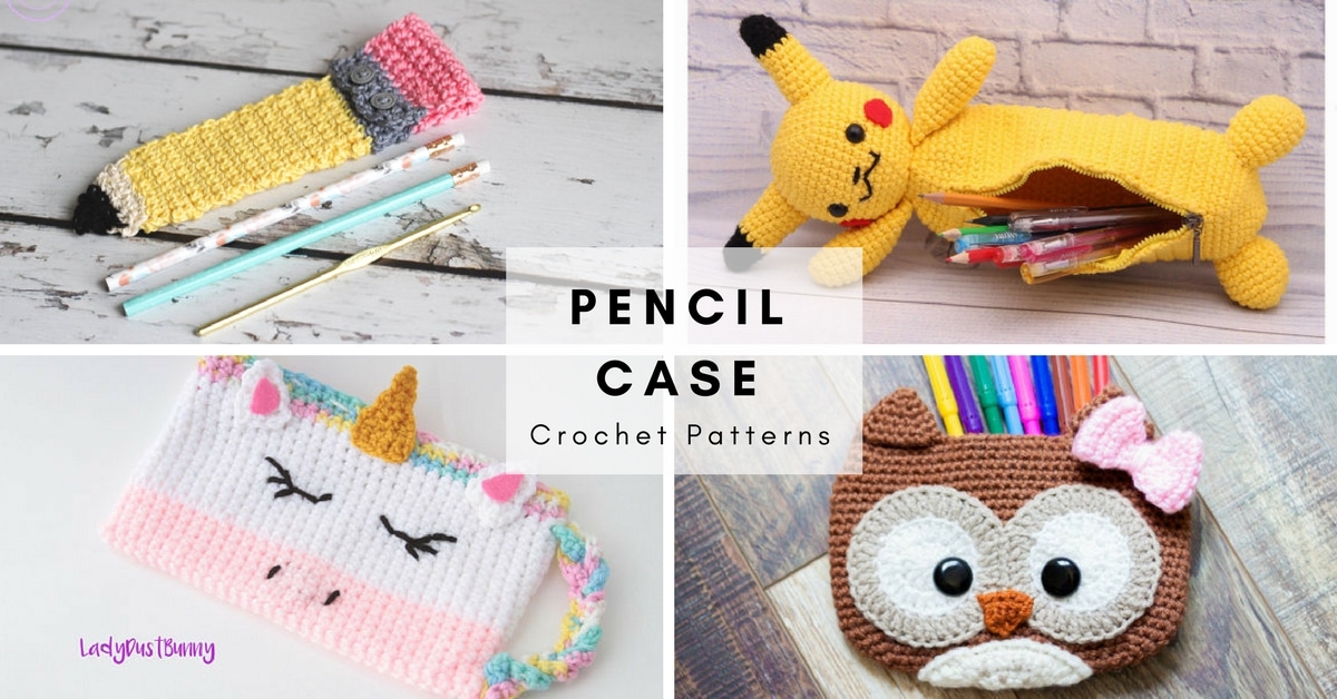 crochet pencil case with zipper