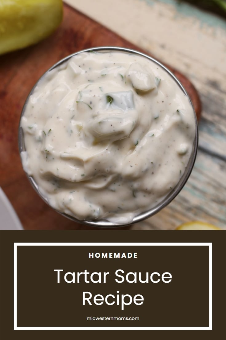 Tartar sauce recipe in a silver condiment bowl