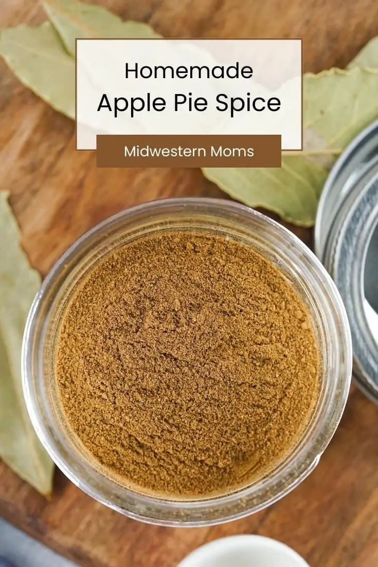 Homemade apple pie spice in a jar.