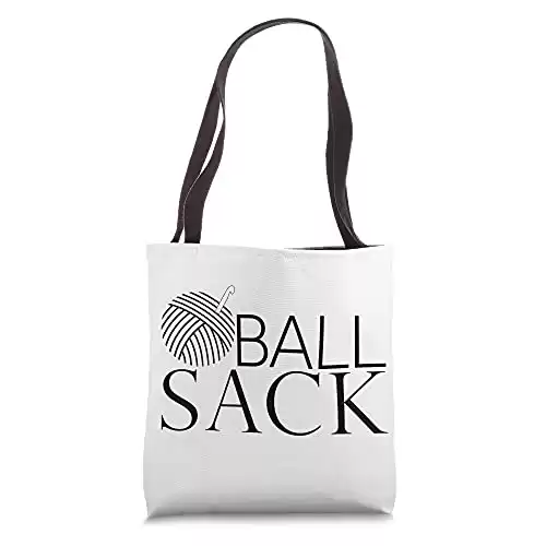 Ball Sack | Funny Yarn Tote Bag | Funny Crochet Tote Bag Tote Bag