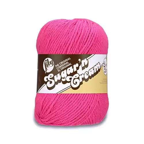 Lily Sugar 'N Cream Yarn, 100% Cotton - Hot Pink