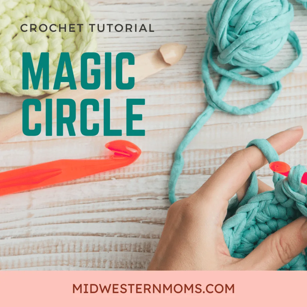 Crochet Tutorial for Magic Circle. Picture crocheting in the round.